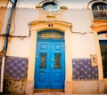 Old style door and facade Aveiro Portugal Royalty Free Stock Photo