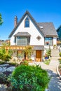 Old style family house with landscaped front yard Royalty Free Stock Photo