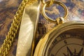 Old style gold compass & globe Royalty Free Stock Photo