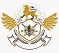 Old style heraldry, heraldic emblem, vector illustration.