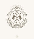 Old style heraldry, heraldic emblem, vector