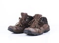 Old style hiking or adventure shoe isolated Royalty Free Stock Photo