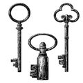 Old style key collection Royalty Free Stock Photo