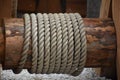 Old Style Machine Rope On Wood