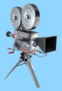 Old style movie camera , Royalty Free Stock Photo