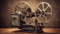 Old style movie projector, still-life, close-up Royalty Free Stock Photo