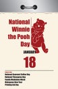 Old style calendar for Winnie the Pooh Day