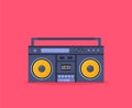 Old style music boombox flat vector music systems