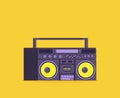 Old style music boombox flat vector music systems