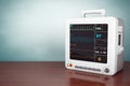 Old Style Photo. Health care portable cardiac monitoring equipment Royalty Free Stock Photo