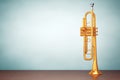 Old Style Photo. Polished Brass Trumpet Royalty Free Stock Photo