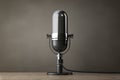 Old Style Photo. Vintage Silver Microphone. 3d Rendering Royalty Free Stock Photo