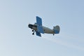 Old plane flying and spraying the crops Royalty Free Stock Photo