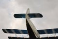 Old plane flying and spraying the crops Royalty Free Stock Photo