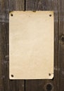 Old Style Retro Paper On Wooden Wall Royalty Free Stock Photo