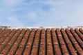 Old style roof tile and blue sky Royalty Free Stock Photo