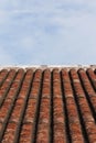 Old style roof tile and blue sky Royalty Free Stock Photo