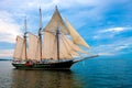 Old Style Sail Boat near Harbor Royalty Free Stock Photo