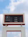 Old style score board at football stadium Royalty Free Stock Photo