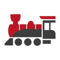 Old style steam engine locomotive icon on white. Royalty Free Stock Photo