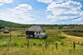 Old style stone and wood house at Pester plateau Royalty Free Stock Photo