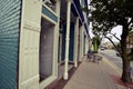Old style storefront and sidewalk on Main Street Royalty Free Stock Photo