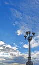 Old style street lamp on the quay promenade Royalty Free Stock Photo