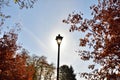 Old style street lamp on sky background Royalty Free Stock Photo