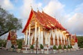 Old style of Thai buddhist temple of Thailand Royalty Free Stock Photo