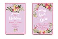 Old style wedding invitation. Nice greeting card with bright print