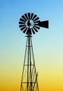 Old style windmill silhouette Royalty Free Stock Photo