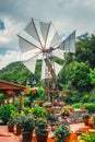 Old-style windmills on Lasithi Plateau. Crete Royalty Free Stock Photo