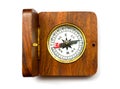 Old style wooden compass Royalty Free Stock Photo