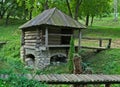 Old style wooden house in etno park Royalty Free Stock Photo