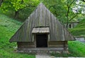 Old style wooden house in etno park Royalty Free Stock Photo