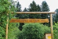 Old style wooden sign of Ukrainian restaurant in Carpathians