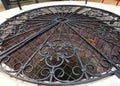 old style wrought iron covered well