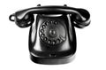 Old-styled black telephon with rotary dial isolated Royalty Free Stock Photo