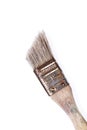 Old stylish worn out rusty paintbrush, vintage brush on white background