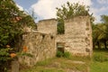 Old sugar mill ruins at spring on bequia Royalty Free Stock Photo