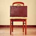 Old suitcase on a chair Royalty Free Stock Photo