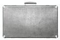 Old suitcase of gray color on a white background Royalty Free Stock Photo