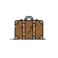 Old suitcase line icon