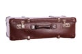 Old suitcase made of brown leather Royalty Free Stock Photo