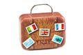 Old Suitcase Travel Stickers isolated with a clipping path Royalty Free Stock Photo