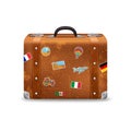 Old Suitcase With Travel Stickers Royalty Free Stock Photo