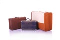 Old suitcases on white background Royalty Free Stock Photo