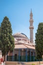 Old suleman mosque in the city center, Rhodes city in Greece. Royalty Free Stock Photo