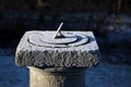 Old sundial on a cold and frosty morning Royalty Free Stock Photo