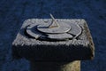 Old sundial on a cold and frosty morning Royalty Free Stock Photo
